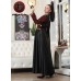 Embroidered satin shoulder dress
