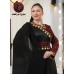 Embroidered satin shoulder dress
