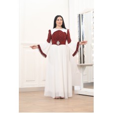 Embroidered women's brooch dress